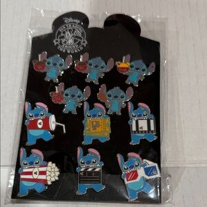 Disney Stitch Movie Night Pin Collection - Blue and Red From Hong Kong Disney